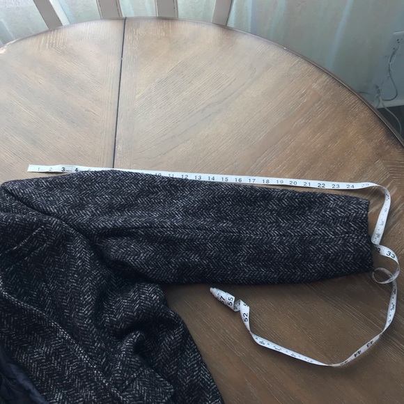 J. Crew Mercantile Herringbone Coat, size 44, white/black, Wool Blend - Picture 4 of 8